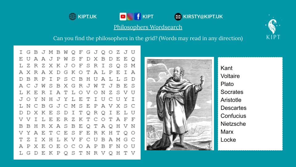 KIPT.UK - Philosophers Wordsearch