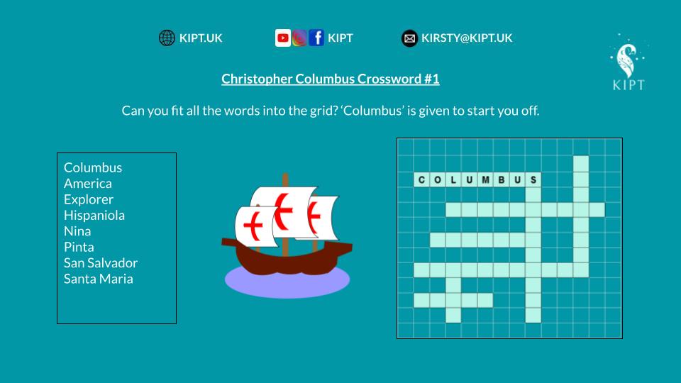 KIPT.UK: Christopher Columbus Crossword #1