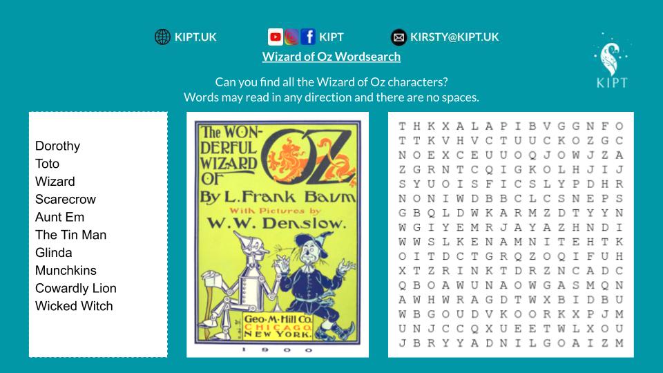 KIPT.UK - Wizard of Oz Wordsearch