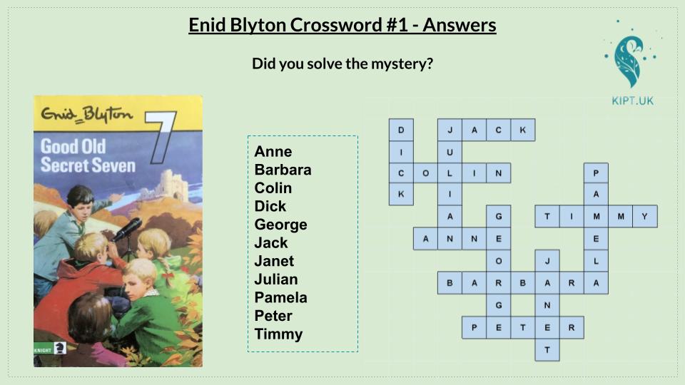 KIPT.UK: Enid Blyton crossword #1 ans