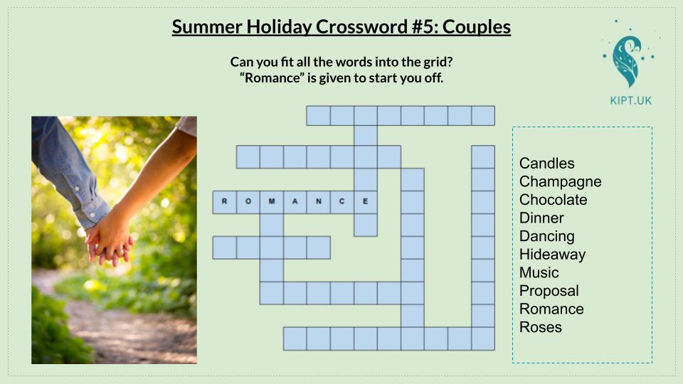 KIPT.UK: Summer Holiday Crossword #5: Couples