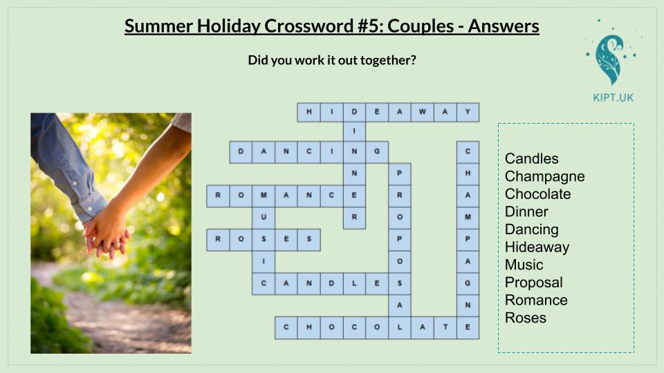 KIPT.UK: Summer Holiday Crossword #5: Couples - Ans