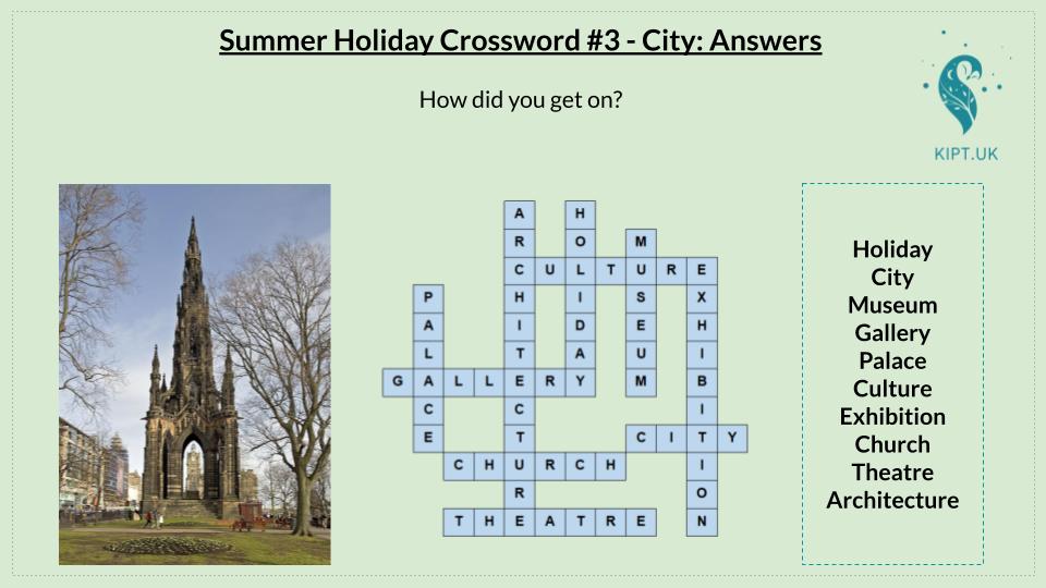 KIPT.UK: city holiday crossword#1 answers