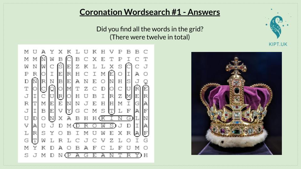 KIPT.UK: coronationwordsearch#1 answers