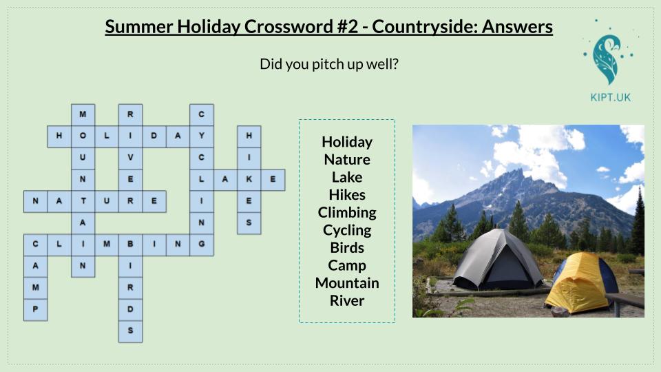 KIPT.UK: Country holiday crossword answers