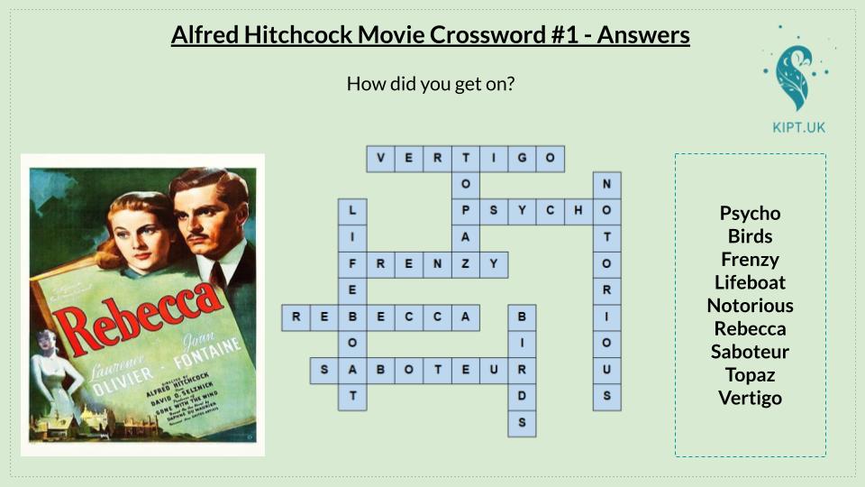 KIPT.UK@ Hitchcock movies crossword #1 - answers